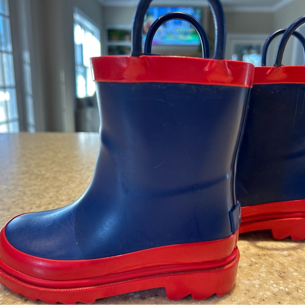 Children's Waterproof Red and Blue Boots